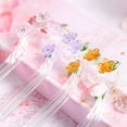 thumbnail image 6 of 1 Set Writing Pen Flower Design Portable Glass Crystal Writing Dip Pen for Student Gift Purple Glass, 6 of 6