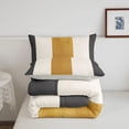 thumbnail image 5 of Homewish Modern Geometric Stripe Twin Comforter Sets,Gray Gold White Bedding Set,Light Gray Reversible,2pcs,1 Comforter and 1 Pillowcase, 5 of 7