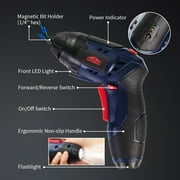 Electric Screwdriver Set,Power Screwdriver 4V Cordless Rechargeable Screwdriver Set with 34PC Magnetic Precision Bits,5 Nm Screw Gun,LED Light