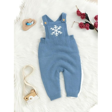 

Casual Graphic Straps Jumpsuit Sleeveless Blue Baby Sweater Onesies (Baby s)