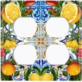 thumbnail image 3 of Metal Light Switch Plate Cover Elegant Floral Fruit Leaves Tile Pattern TIL022, 3 of 13