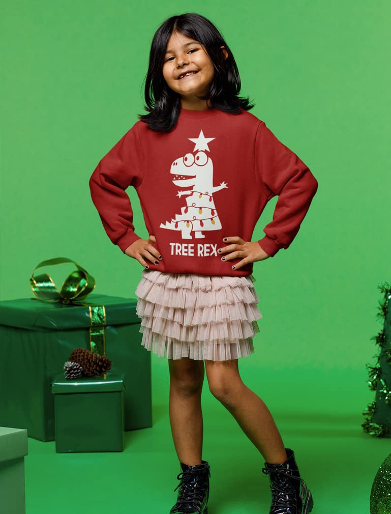Tstars Boys Unisex Christmas Shirts Gift Tree Rex Cute Funny Humor T Rex Dinosaur Kids Family Holiday Shirts Xmas Party Christmas Gifts for Boy Christmas Toddler Kids Birthday Gift Sweatshirt - image 3 of 6