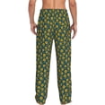thumbnail image 3 of Uemuo Yellow Floral Pattern Men's Wide Leg Palazzo Lounge Pants with Pockets Light Weight Loose Comfy Casual Pajama Pants-Large, 3 of 9