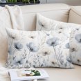 thumbnail image 2 of Blue Beige Spring Floral Standard Pillow Covers,Summer Botanical Watercolor Breathable Throw Pillow Cases with Invisible Zipper,Decorative Pillowcase Pillows Protectors for Sofa Bed Chair 20"x26", 2 of 9