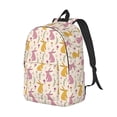 thumbnail image 2 of Balery Yellow Pueple Rabbit Vintage Canvas Backpack for Men and Women - Large Capacity, Durable Travel Laptop Bag for School, Work, Hiking, and Outdoor Activities, 2 of 7