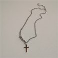 thumbnail image 1 of Collar Con Colgante De Borla De Corazón Elegante , Gargantilla De Cadena De Plata Costura De Perlas Para Mujeres Accesorios De Joyería, 1 of 4