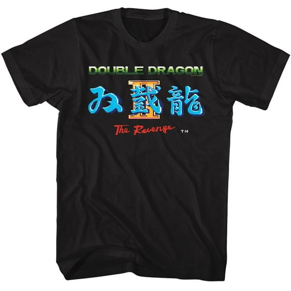 Double Dragon DD The Revenge Screen Black Adult T-Shirt
