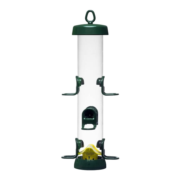 Brome Tube Solution 200 3.4 Pound Detachable Cover Polycarbonate Tube 6 Seed Ports Bird Feeder