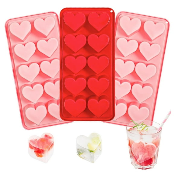 OEFNTAC Heart Shaped Tray with Lid Easy Release Flexible Mold for Freezer DIY Ice Cream Dessert Making