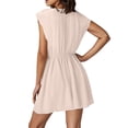 thumbnail image 7 of Kaemgyyd Summer Dresses for Women Smocked V Neck Casual Beach Cover up Dress Cap Sleeve High Waist Flowy Mini Dress, 7 of 7