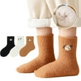 thumbnail image 2 of WOLLED 3 Pairs Fall Winter Cotton Socks for Toddler Kids Fleece Socks Boys Girls Cartoon Socks for 2-12Y, 2 of 7