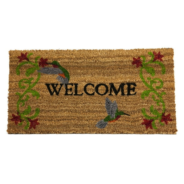 Evergreen Flag Coir Door Mat Hummingbird