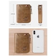 thumbnail image 2 of Mens RFID Blocking Leather Wallet Credit Card ID Holder Zipper Purse Waterproof, 2 of 5
