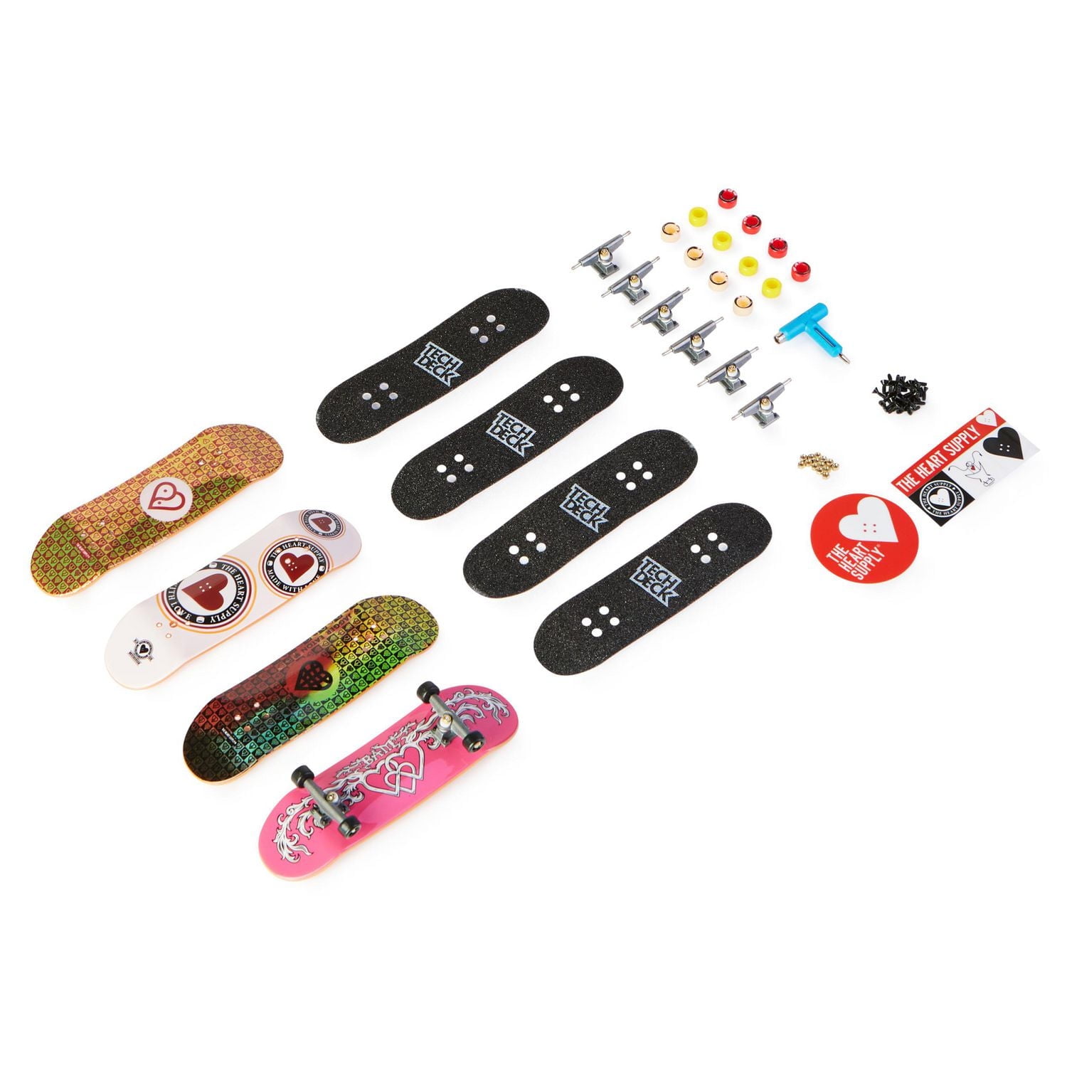 Tech Deck, Ultra DLX Fingerboard 4-Pack, The Heart Supply, Collectible and Customizable Mini Skateboards