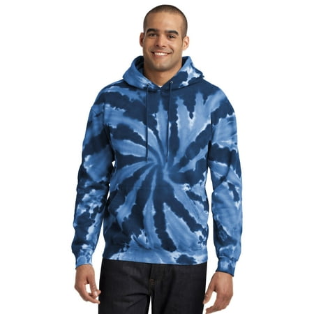 Hoody Mens Casual Sweatshirts - Port & Company PC146 Hoody Men's Essential Tie-Dye Pullover Hooded Sweatshirt
