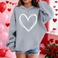 thumbnail image 4 of Sudadera con capucha y estampado de corazón de San Valentín, sudadera de manga larga para niños y niñas, chaqueta para niñas de talla mediana y grande., 4 of 7