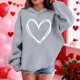 thumbnail image 4 of Sudadera con capucha y estampado de corazón de San Valentín, sudadera de manga larga para niños y niñas, chaqueta para niñas de talla mediana y grande., 4 of 7