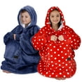 thumbnail image 7 of Kids Oversized Blanket Sweatshirt,Sherpa Hoodie,Super Soft Warm Comfortable Giant Pullover with Large Front Pocket for Boys Girls, 7 of 7