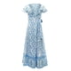 thumbnail image 4 of Vestido largo de manga corta con cuello en V profundo y abertura lateral de verano bohemio para mujer con cinturón Fridja nalpqowj28634, 4 of 7