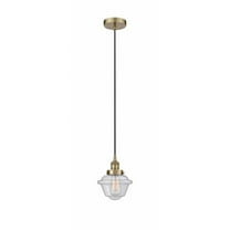 616-1PH-AB-G534-Innovations Lighting-Oxford - 1 Light Mini Pendant In Traditional Style-9.5 Inches Tall and 7.5 Inches Wide-Antique Brass Finish-Seedy