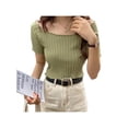 thumbnail image 4 of Women Short sleeve solid knitted crop top, 4 of 4