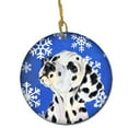 thumbnail image 1 of Dalmatian Winter Snowflakes Holiday Christmas Ceramic Ornament, 1 of 1