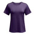 thumbnail image 5 of Bbyeadc Women's Post-Operative Shirt with Shoulder Zipper Tear Away Shirt Adaptive Short Sleeve Top for Shoulder Post Surgery Recovery,Purple (XL), 5 of 8