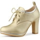 thumbnail image 1 of Botines con plataforma Allegra K para mujer Oro Tacones gruesos 36, 1 of 6