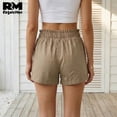 thumbnail image 4 of Short Casual de Mujer Con Cordón Ajustable y Bolsillos beige Grande, 4 of 5