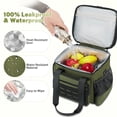 thumbnail image 6 of Holuxer Lunch Box for Men, 24 Can Double Deck Expandable Tactical Mens Lunch Bag for Work Travel Daytrip Picnic Camping, Large Capacity Cooler Bags with Adjustable Shoulder Strap, Green, 6 of 7