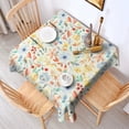thumbnail image 2 of Pioneer Flower Floral Print Pattern Square Tablecloth,Waterproof Square Table Cover,Wipeable Spillproof Washable Table Cover for Home Kitchen Party Decor 60"x60"(152x152cm), 2 of 6
