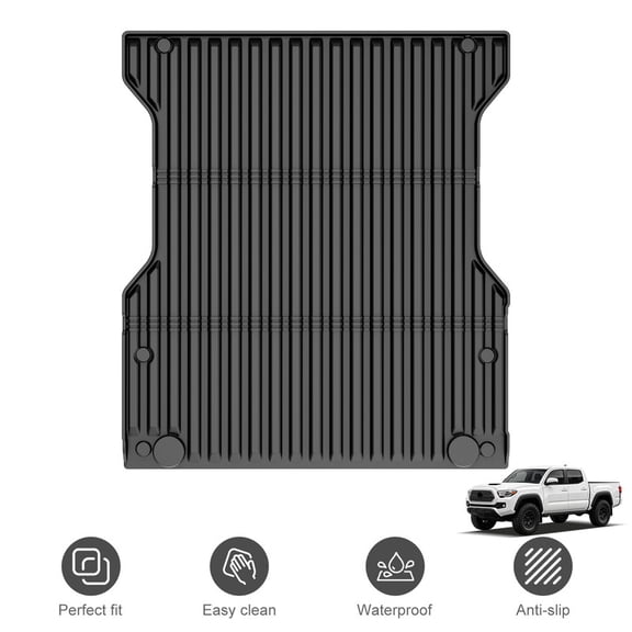 Custom Fit Truck Bed Mat 5FT for 2024‑2026 Toyota Tacoma, TPE All‑Weather Cargo Bed Liner