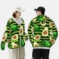 thumbnail image 5 of Picia Avocado Green Striped Women's Men's UPF 50+ Sun Protection Hoodie Shirt Long Sleeve SPF Fishing Outdoor UV Hiking Lightweight Shirts-Medium, 5 of 9