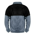 thumbnail image 3 of successthop Plus Size Sweatshirt with Pockets Men Quarter Zip Long Sleeve Sweaters Pullover Tops Color Block Streetwear, 3 of 3