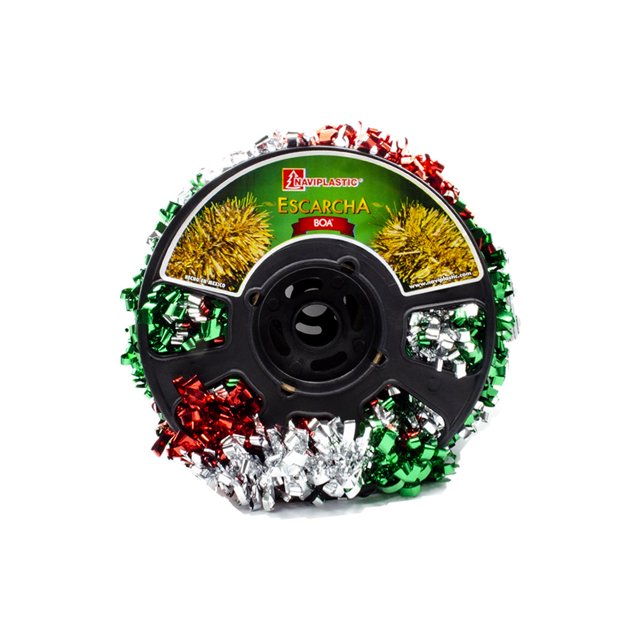 Escarcha Tricolor Metalica Boa 20 Mts Naviplastic