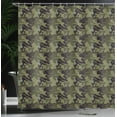 thumbnail image 3 of Ambesonne Khaki Shower Curtain, Camouflage Motif Camo Stains, 69"Wx70"L, Army Green Slate Brown, 3 of 4