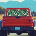 thumbnail image 4 of SEANATIVE St. Patrick's Day Decor Truck Window Graphic Decal Waterproof Perforated Vinyl Stickers See-Through Design Car Rear Film Decal for Pickups Trucks, Shamrock Leaf Black Green, 4 of 7