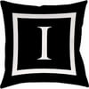 IDG Classic Block Monogram Decorative Pillow - Black