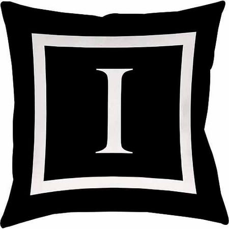 IDG Classic Block Monogram Decorative Pillow - Black