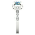 thumbnail image 3 of Halo Engagement Ring for Women - 0.89ct Blue Moissanite in 18K White Gold Promise Ring, 3 of 6