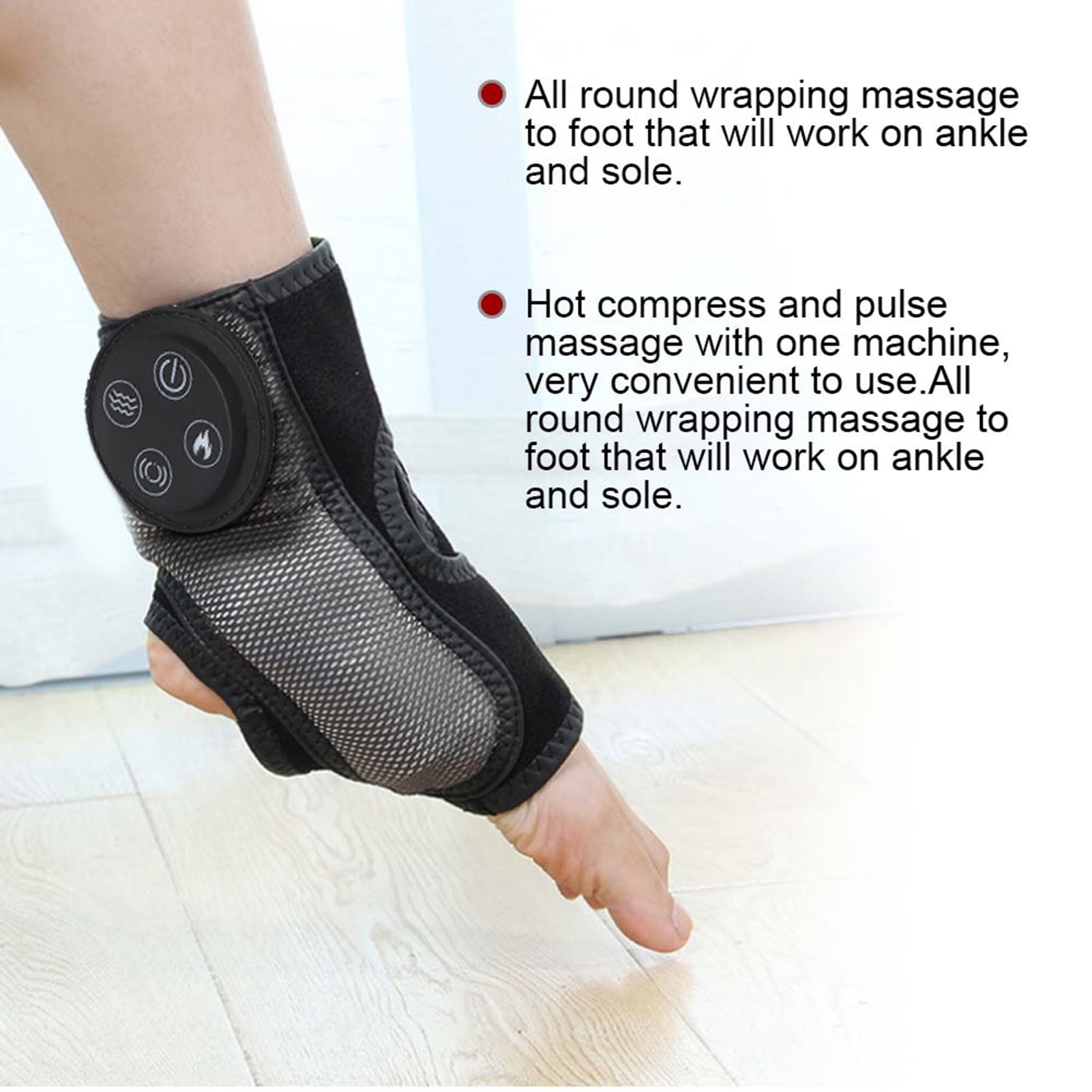 OTVIAP Electric Foot Ankle Massager Vibration Heating Foot Acupuncture Points Massage US Plug, Foot Ankle Massager, Foot Acupuncture Points Massage