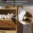 thumbnail image 3 of Shoe Cabinet with 4 Flip Drawers, Freestanding Shoe Storage Organizer with Adjustable Shelves for Entryway, Living Room, Natural, 3 of 6