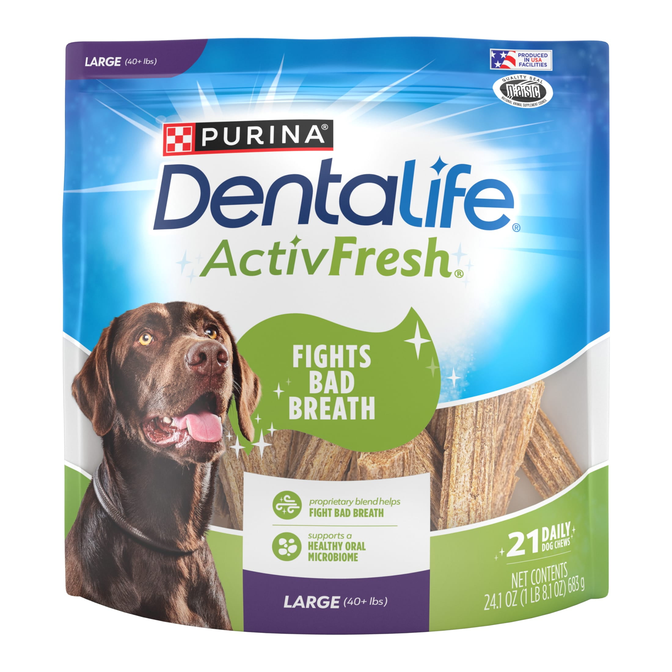 Purina DentaLife Daily Oral Care Large Dog Dental Treats with Chicken 20.7 oz Pouch 18 Count Walmart