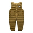 thumbnail image 5 of GJSYRH Toddler Boys Girls Puffer Snow Pants Baby Winter Warm Snowsuit Zip Up Quilted Down Overalls Windproof Ski Outfits Coffee 3-3.5 Years, 5 of 5
