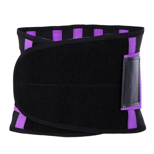 Purple Compression Waist Support Brace for Fitness & Yoga - S Size (35.4x8.8in) | Breathable Neoprene with Double Fastener Tape, Splints for Back Support & Figure Shaping | Suitable for Running,