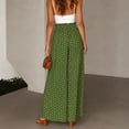 thumbnail image 4 of Minjewel Palazzo Pants for Women Bohemian Culottes - Elastic Waist Polka Dot Print Long Length, Wide Leg Pants for Women Casual Everyday Bottoms, Pants for Women for Summer,Army Green L, 4 of 5