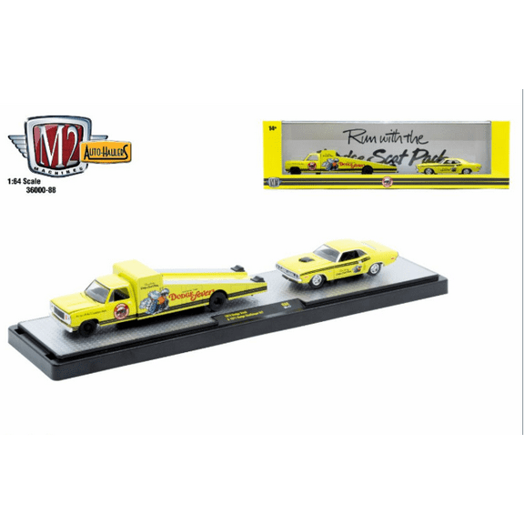 M2 Machines Auto Hauler 88 1974 Dodge Truck 1971 Dodge Challenger R/T