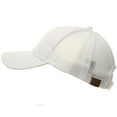 thumbnail image 3 of C.C Ponytail Messy Buns Trucker Ponycaps Plain Baseball, White, 3 of 5