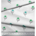 thumbnail image 2 of Soimoi Modal Satin Fabric Leaves & Floral Block Print Sewing Fabric Yard 42 Inch Wide, 2 of 3