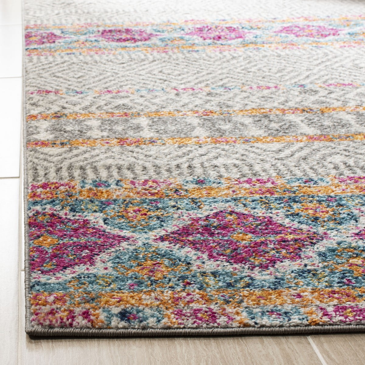 SAFAVIEH Madison Kandace Abstract Area Rug, Grey/Ivory, 10' x 14'